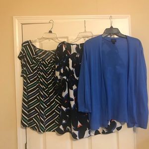 Worthington cardigan and 2 dress shirts